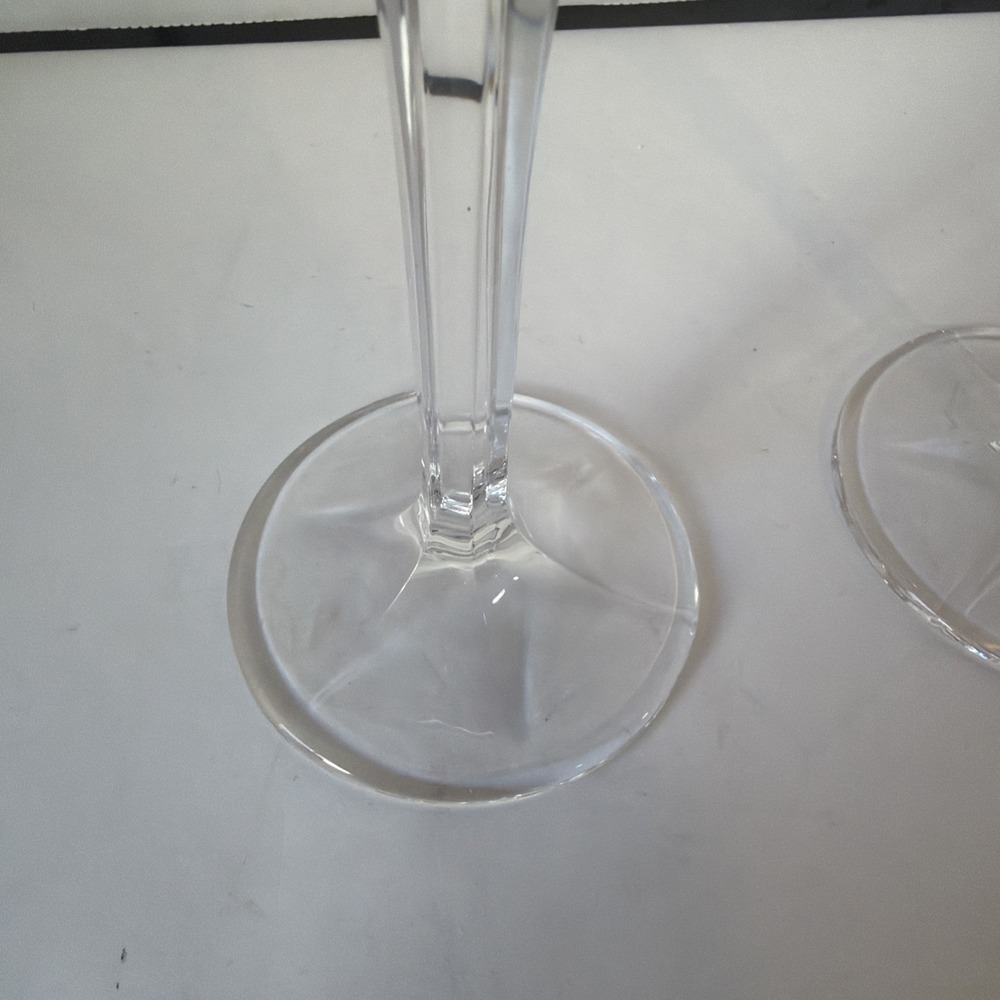 New Pair Mikasa Icicles Crystal Glass Candlesticks Candle Holders 8" tall - Picture 4 of 5
